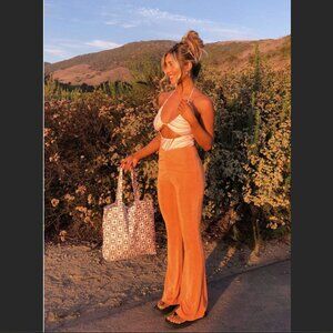 Princess Polly True Heart Flare Pant Orange